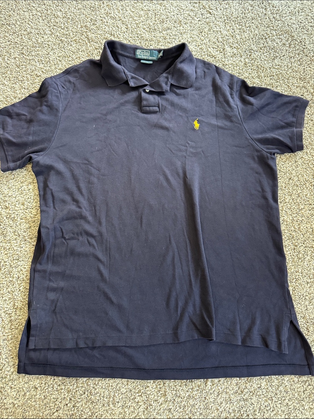 Polo by Ralph Lauren Navy Polo with Yellow Pony Logo